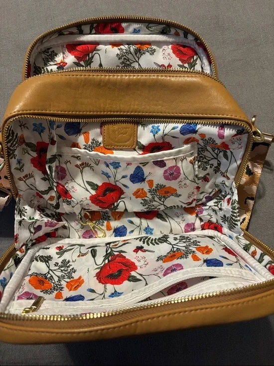 POPPY Tan Leather Crossbody Bag camel - Picture 5 of 11